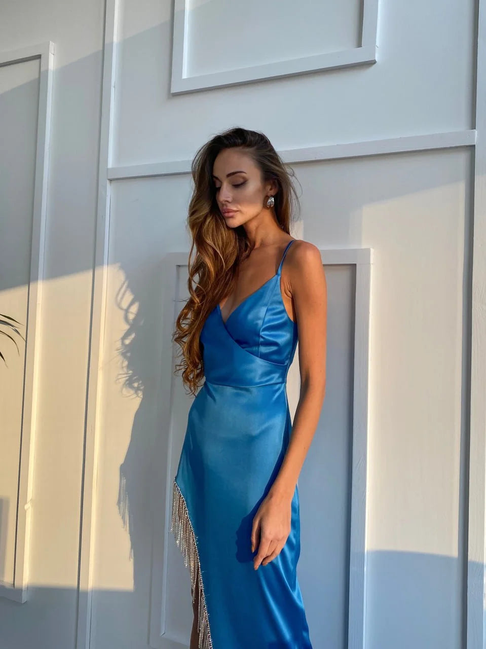 Satin Blue Dress